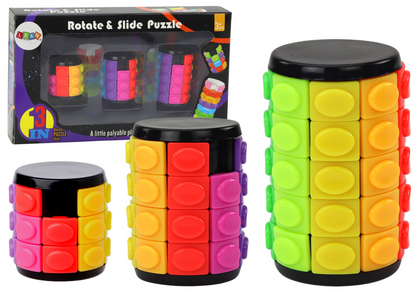 Puzzle lógico cilindro 3 níveis dificuldade