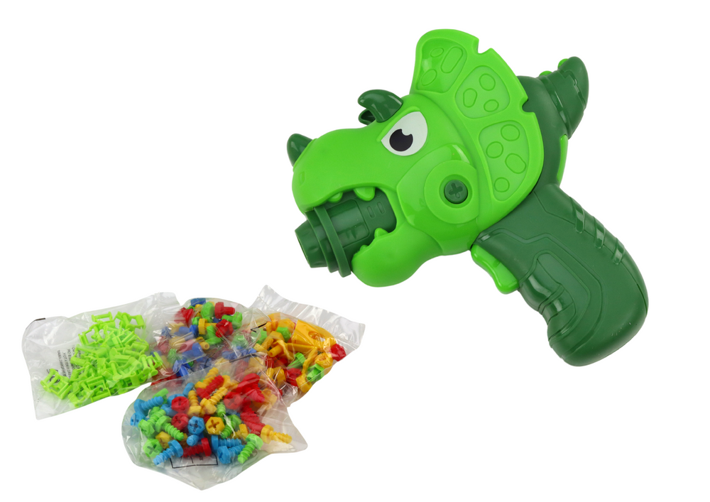 Conjunto DIY mala blocos dinossauro com parafusadora 249 peças