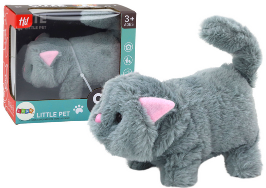 Peluche gato interativo anda e mia cinza