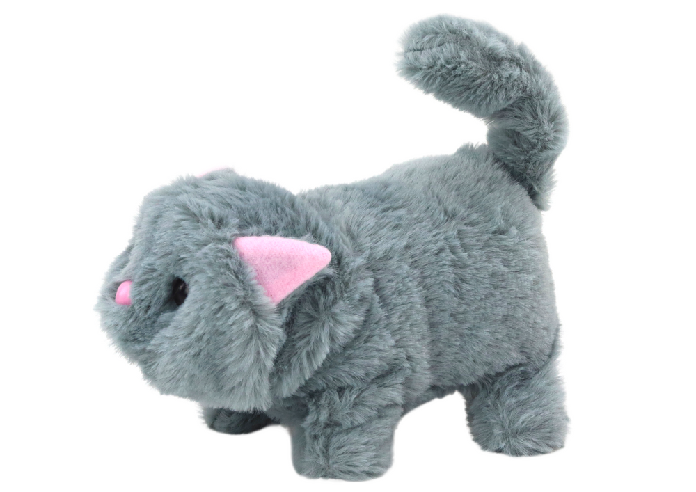 Peluche gato interativo anda e mia cinza