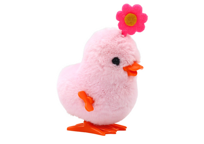 Galinha saltitante rosa com flor de corda (1 unidade)