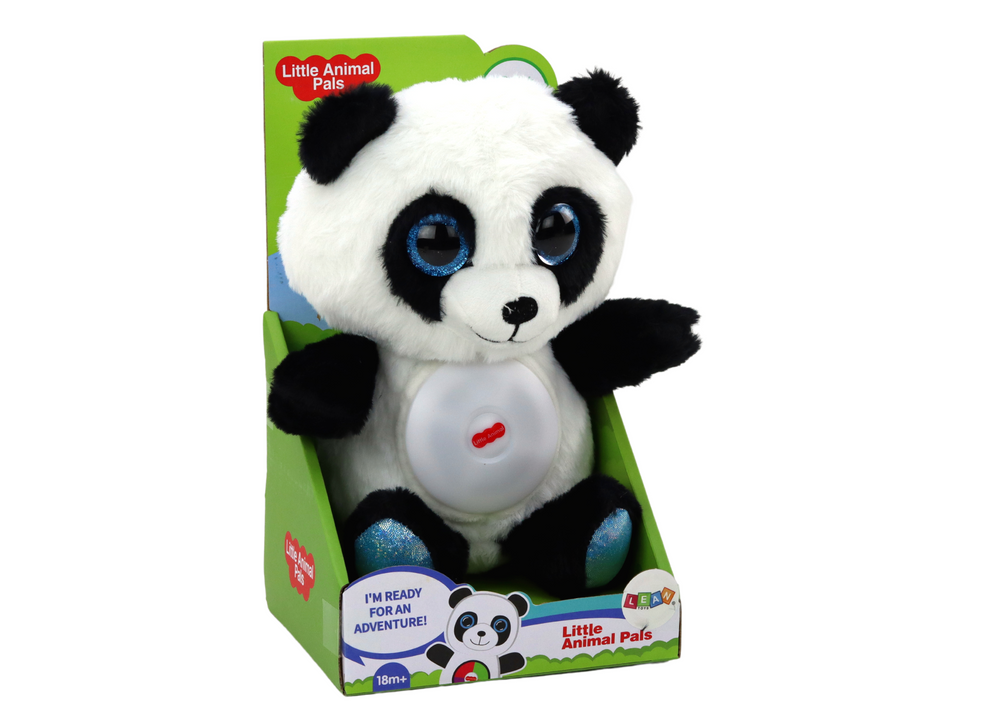 Urso panda peluche com luz noturna e canções 30 cm