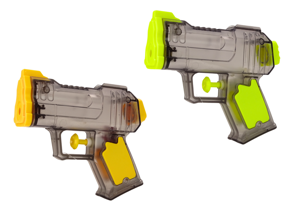 Pistola de água pequena amarelo transparente e laranja (1 unidade, sortido)