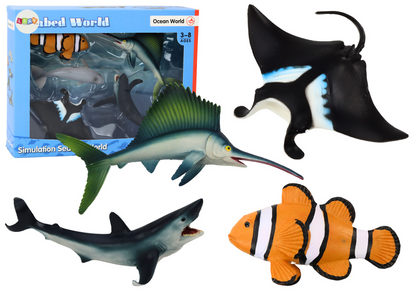 Tubarão golfinho arraia 5 peças