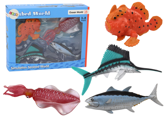 Animais marinhos peixe lula 4 peças