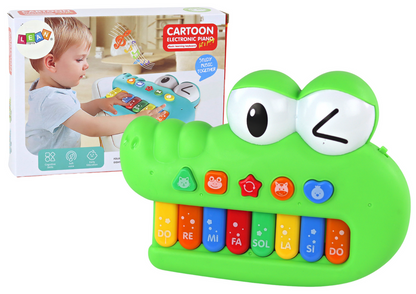 Órgão piano educativo crocodilo verde luz e som