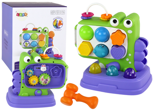 Painel educativo dinossauro whac-a-mole roxo