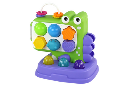 Painel educativo dinossauro whac-a-mole roxo