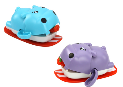 Brinquedo de banho hipopótamo flutuante de corda com prancha