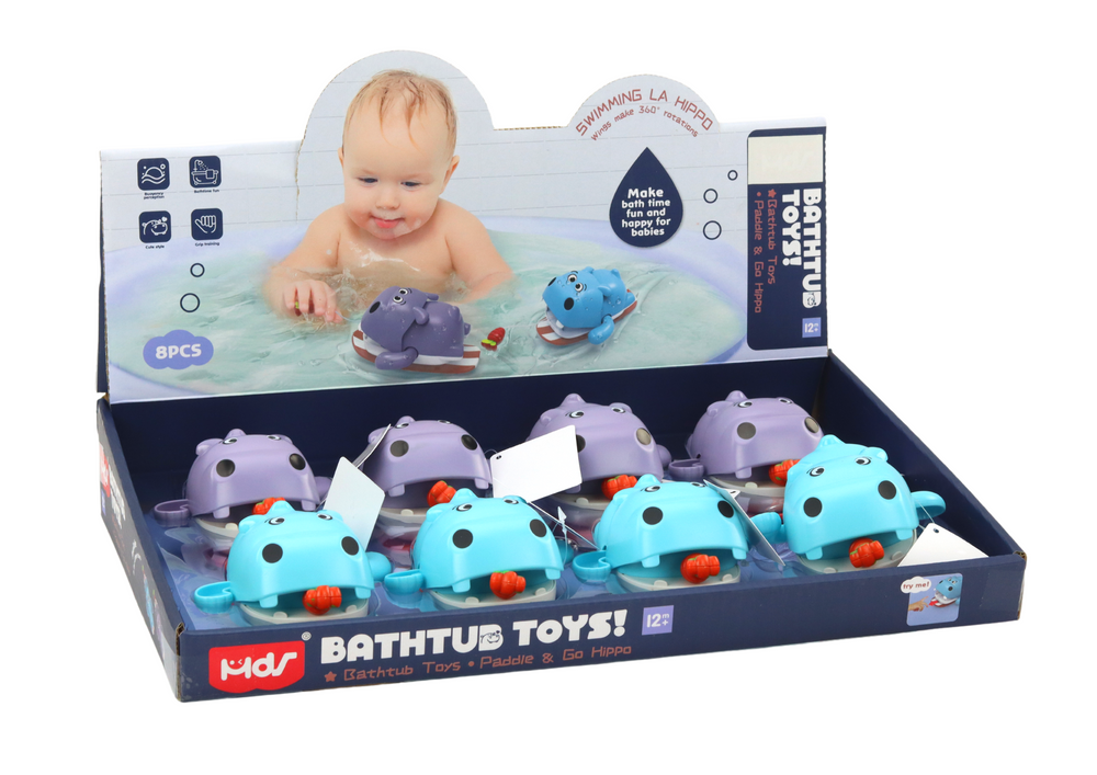Brinquedo de banho hipopótamo flutuante de corda com prancha