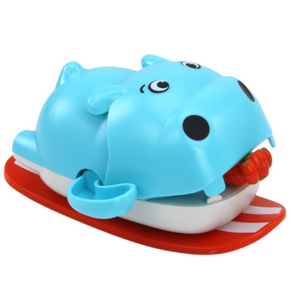 Brinquedo de banho hipopótamo flutuante de corda com prancha