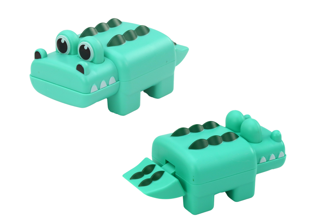 Brinquedo de banho crocodilo de corda verde