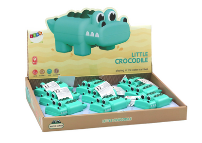 Brinquedo de banho crocodilo de corda verde