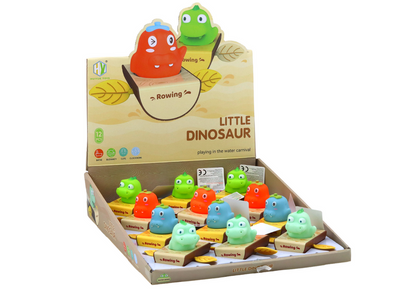 Brinquedo de banho dinossauro em barco de corda