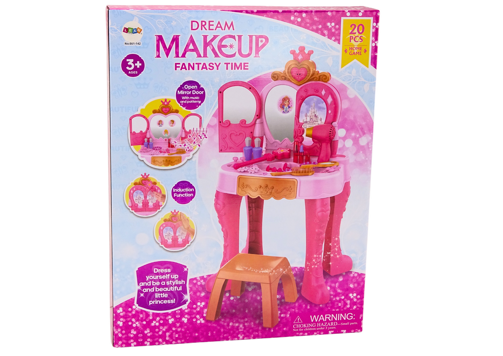 Toucador infantil com sensor gestos acessórios rosa