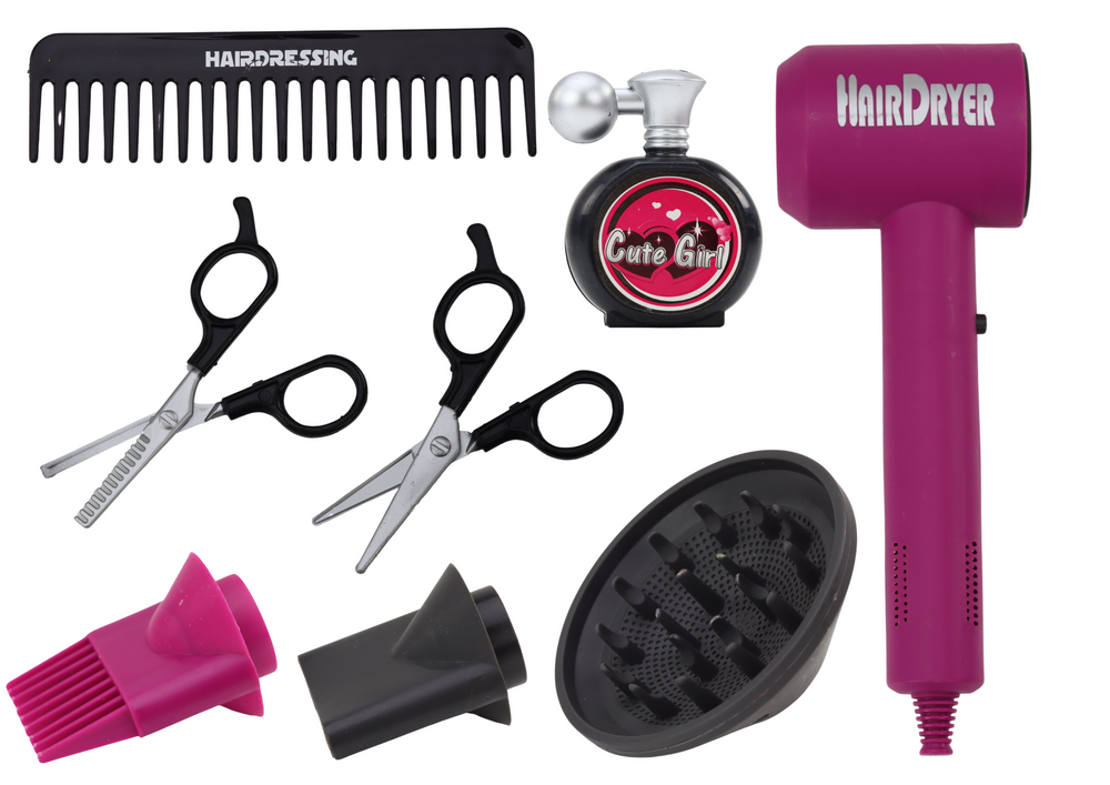 Conjunto cabeleireiro salão secador 10 peças