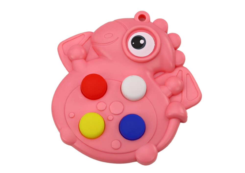 Pop It dinossauro anti-stress sensorial rosa bolso