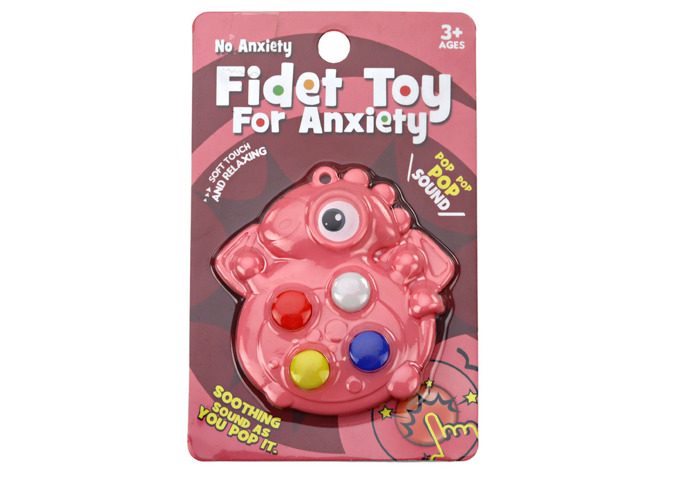 Pop It dinossauro anti-stress sensorial rosa bolso