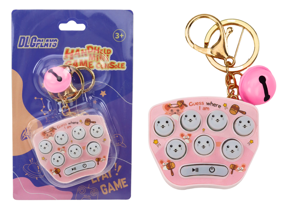 Jogo eletrónico portátil chaveiro Pop It rosa