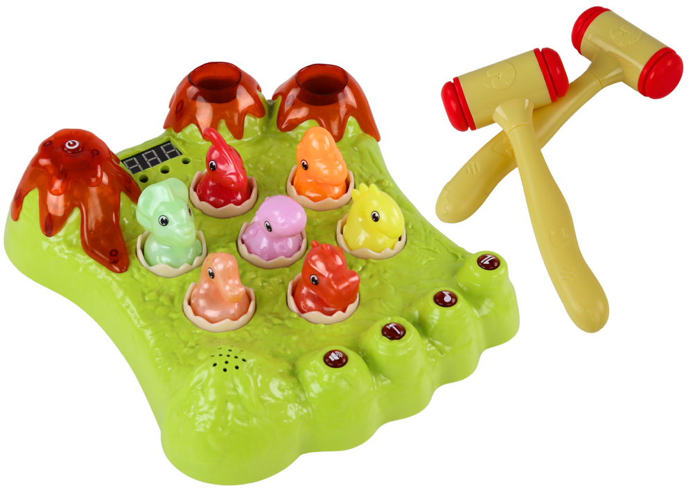 Jogo whac-a-mole dinossauros com luz e som verde