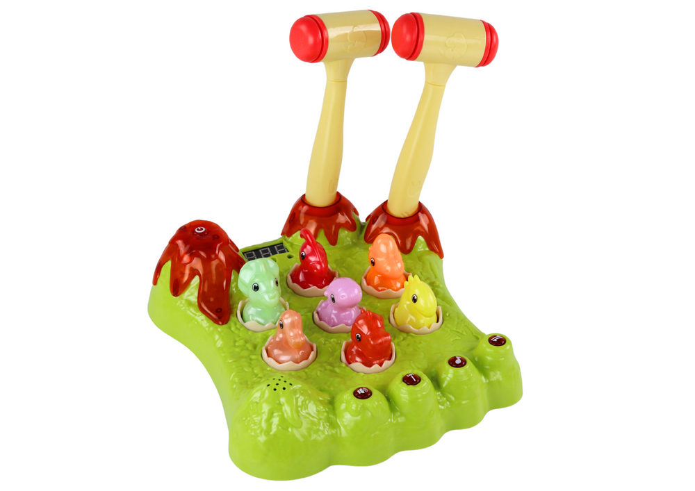 Jogo whac-a-mole dinossauros com luz e som verde