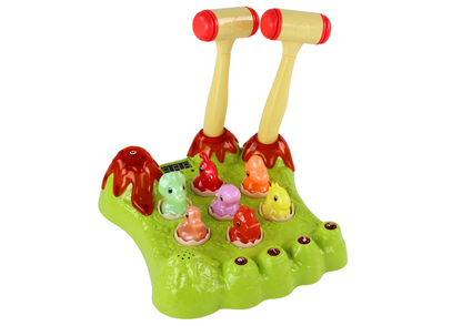 Jogo whac-a-mole dinossauros com luz e som verde