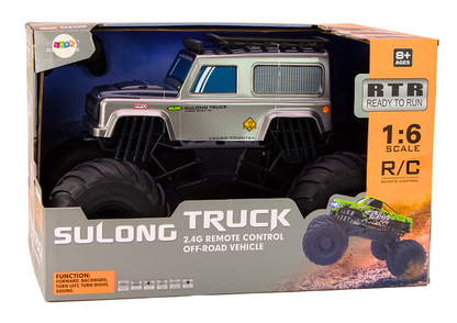 Carro RC grande SUV 1:6 cinza 2.4G