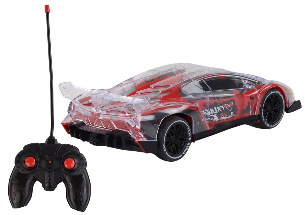 Carro desportivo RC 1:16 vermelho com luzes