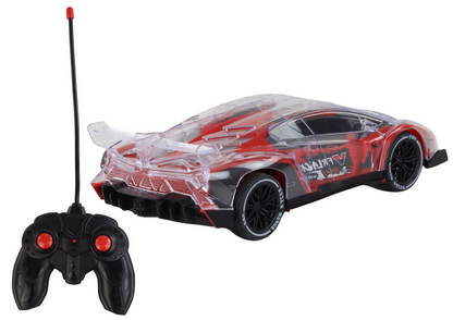 Carro desportivo RC 1:16 vermelho com luzes