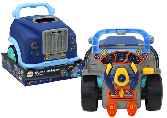 Camião motor oficina desmontagem DIY azul