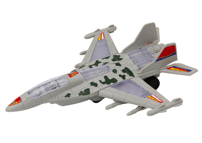 Caça militar F35 com luz e som cinza
