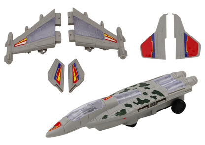 Caça militar F35 com luz e som cinza