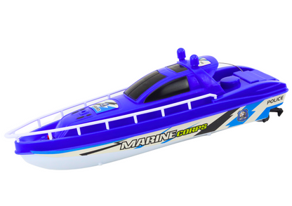 Barco polícia RC azul 27MHz