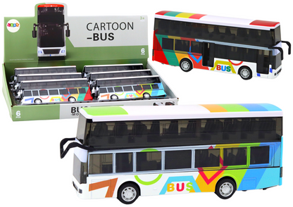 Autocarro dois andares metal luzes sons colorido (1 unidade, sortido)