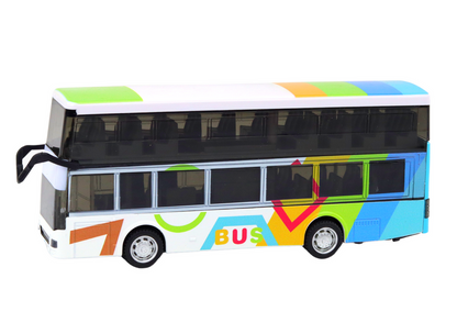 Autocarro dois andares metal luzes sons colorido (1 unidade, sortido)