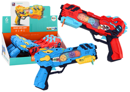 Pistola projetor dinossauro luz e som (1 unidade, sortido)