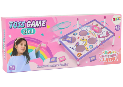Jogo lançamento saco e argolas 2 em 1 unicórnio