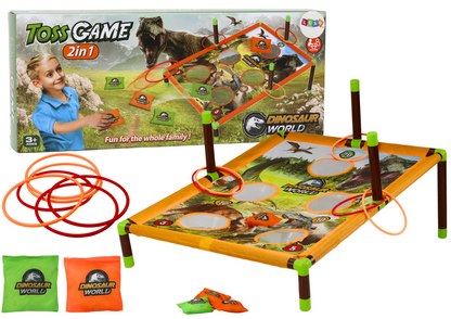 Jogo lançamento saco e argolas 2 em 1 dinossauros