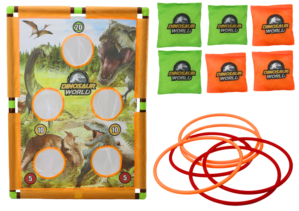 Jogo lançamento saco e argolas 2 em 1 dinossauros