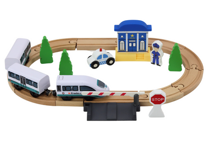 Pista comboio madeira com ponte polícia 3,2 m