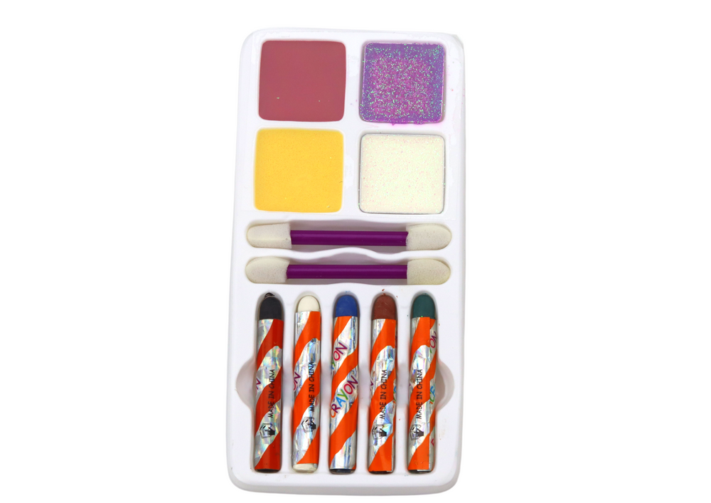 Conjunto pintura facial com glitter tintas e lápis