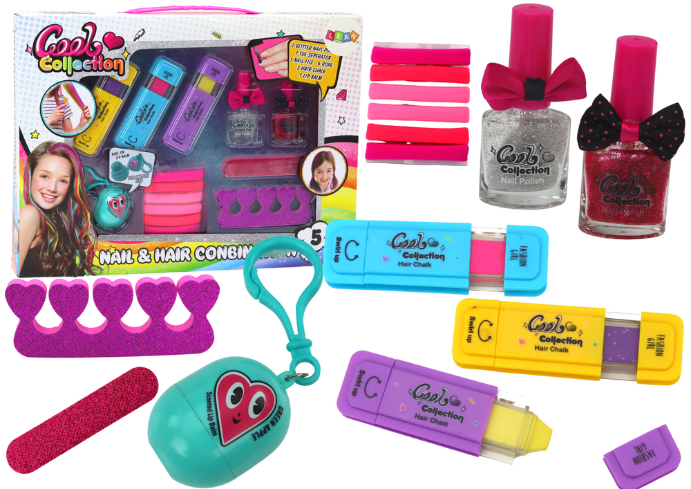 Kit beleza cabelo unhas e bálsamo labial