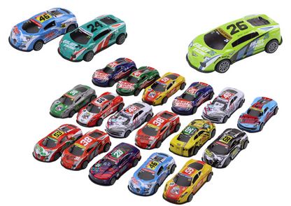 Conjunto carros desportivos com molas 1:64 20 peças