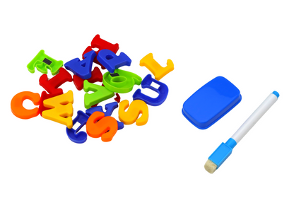 Quadro magnético educativo letras números com caneta