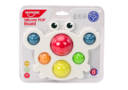 Tabuleiro sensorial silicone caranguejo Pop It educativo