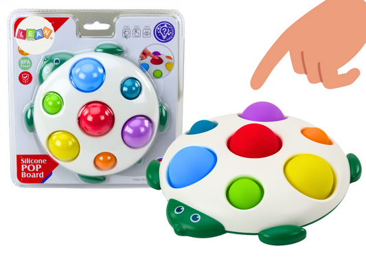 Tabuleiro sensorial tartaruga Pop It educativo