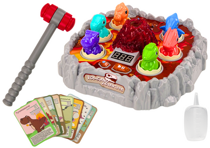Jogo whac-a-mole dinossauros vulcão luz som fumo