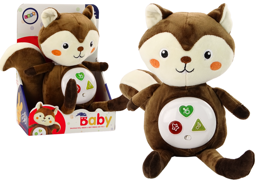 Esquilo peluche interativo dormir melodias