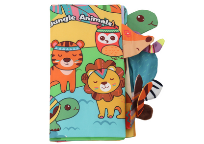 Livro macio educativo animais selva colorido