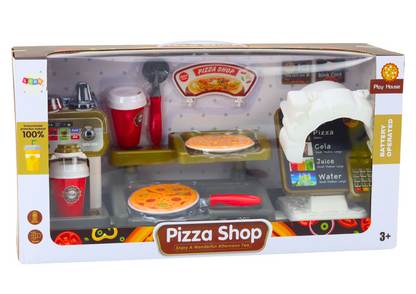 Conjunto loja pizza café caixa registadora
